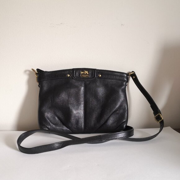 Coach Handbags - Coach Leather Crossbody Bag Black 9 1/2" L x 6 1/2" H